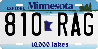 MN license plate 810RAG