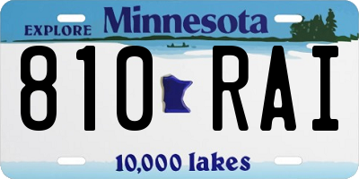 MN license plate 810RAI