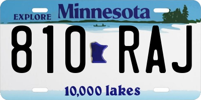 MN license plate 810RAJ