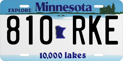 MN license plate 810RKE