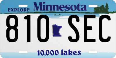 MN license plate 810SEC