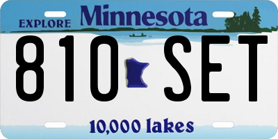 MN license plate 810SET