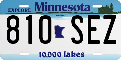 MN license plate 810SEZ