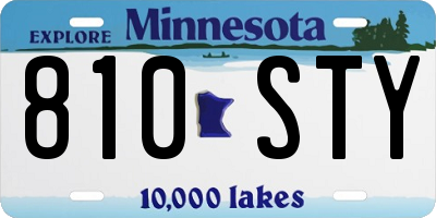 MN license plate 810STY