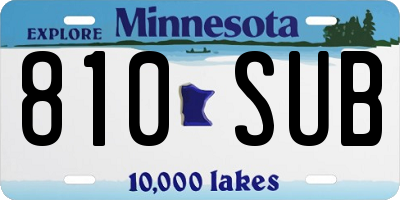 MN license plate 810SUB
