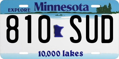 MN license plate 810SUD
