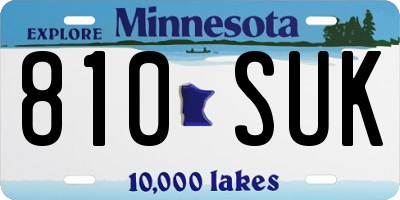 MN license plate 810SUK