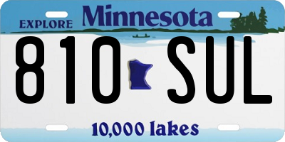 MN license plate 810SUL