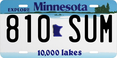 MN license plate 810SUM
