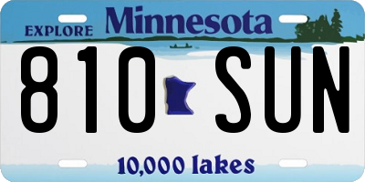 MN license plate 810SUN