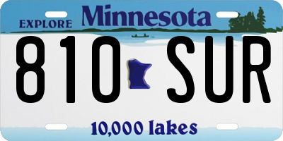 MN license plate 810SUR