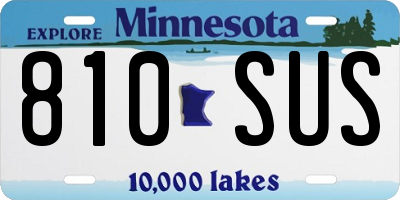 MN license plate 810SUS