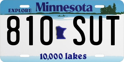 MN license plate 810SUT