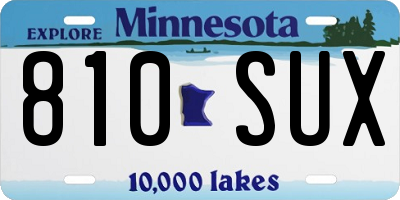MN license plate 810SUX
