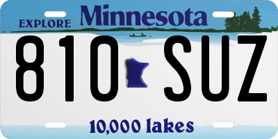 MN license plate 810SUZ