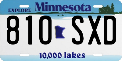 MN license plate 810SXD