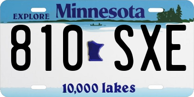 MN license plate 810SXE