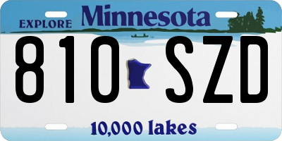 MN license plate 810SZD