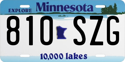 MN license plate 810SZG