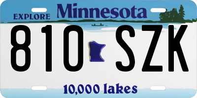 MN license plate 810SZK