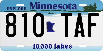 MN license plate 810TAF