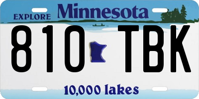 MN license plate 810TBK