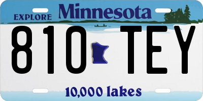 MN license plate 810TEY