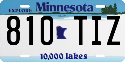 MN license plate 810TIZ