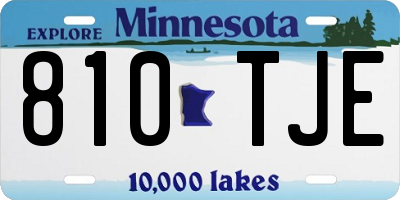 MN license plate 810TJE