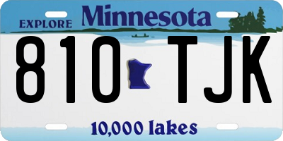 MN license plate 810TJK