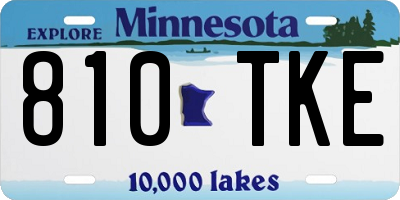 MN license plate 810TKE