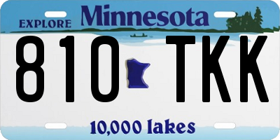 MN license plate 810TKK