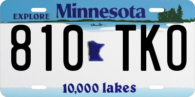 MN license plate 810TKO