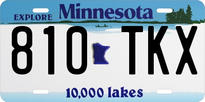 MN license plate 810TKX