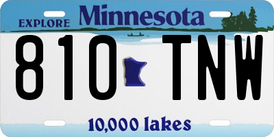 MN license plate 810TNW