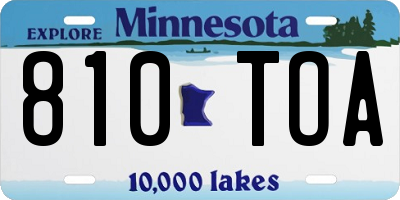 MN license plate 810TOA