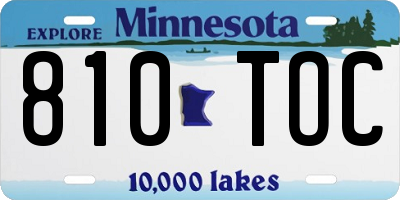 MN license plate 810TOC