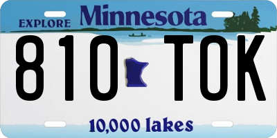 MN license plate 810TOK