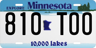 MN license plate 810TOO