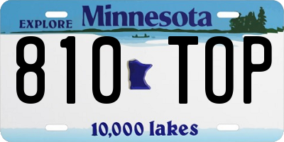 MN license plate 810TOP