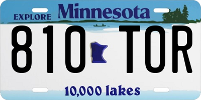 MN license plate 810TOR