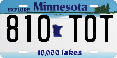 MN license plate 810TOT