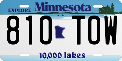 MN license plate 810TOW