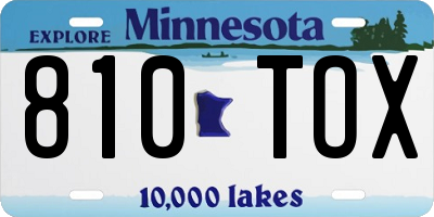 MN license plate 810TOX