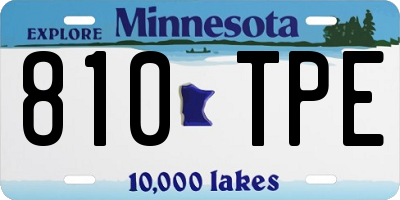MN license plate 810TPE