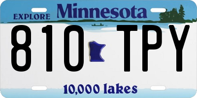 MN license plate 810TPY