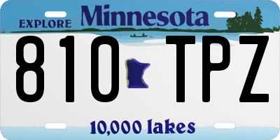 MN license plate 810TPZ