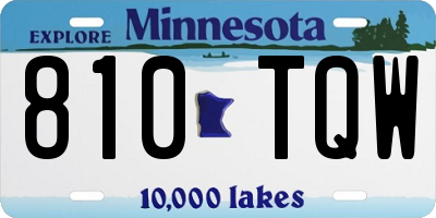 MN license plate 810TQW