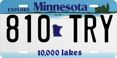 MN license plate 810TRY