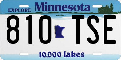 MN license plate 810TSE